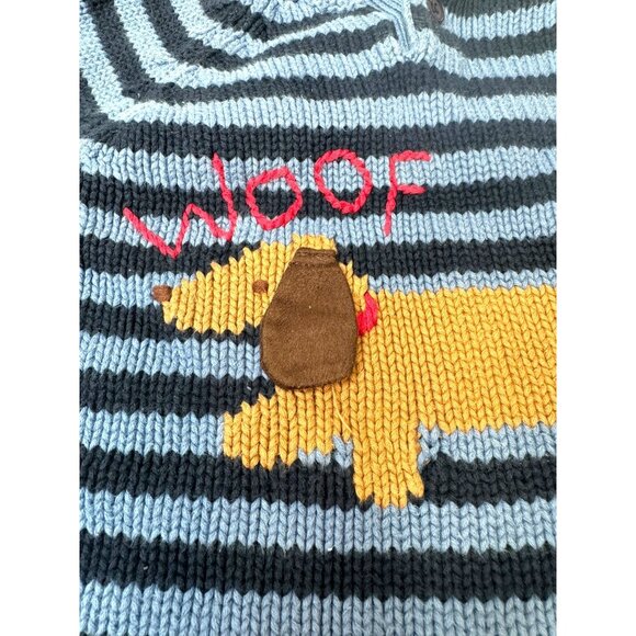 Standard Blues 24 months Baby Boy Cotton Dog Sweater Blue and Brown - Picture 2 of 8